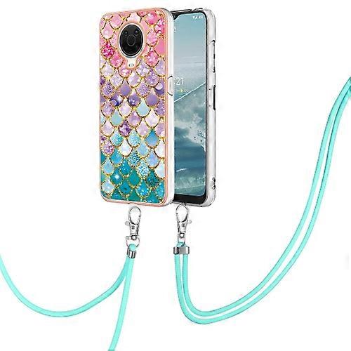 لنوكيا G20 / G10 الطلاء الكهربائي IMD TPU جراب الهاتف مع الحبل