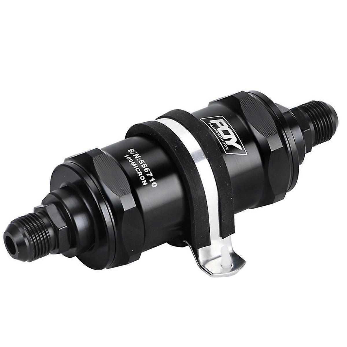 Universal Filter BLACK AN10 Inline Fuel Filter E85 Ethanol with 100m (0.1MM) Stainless Steel Element