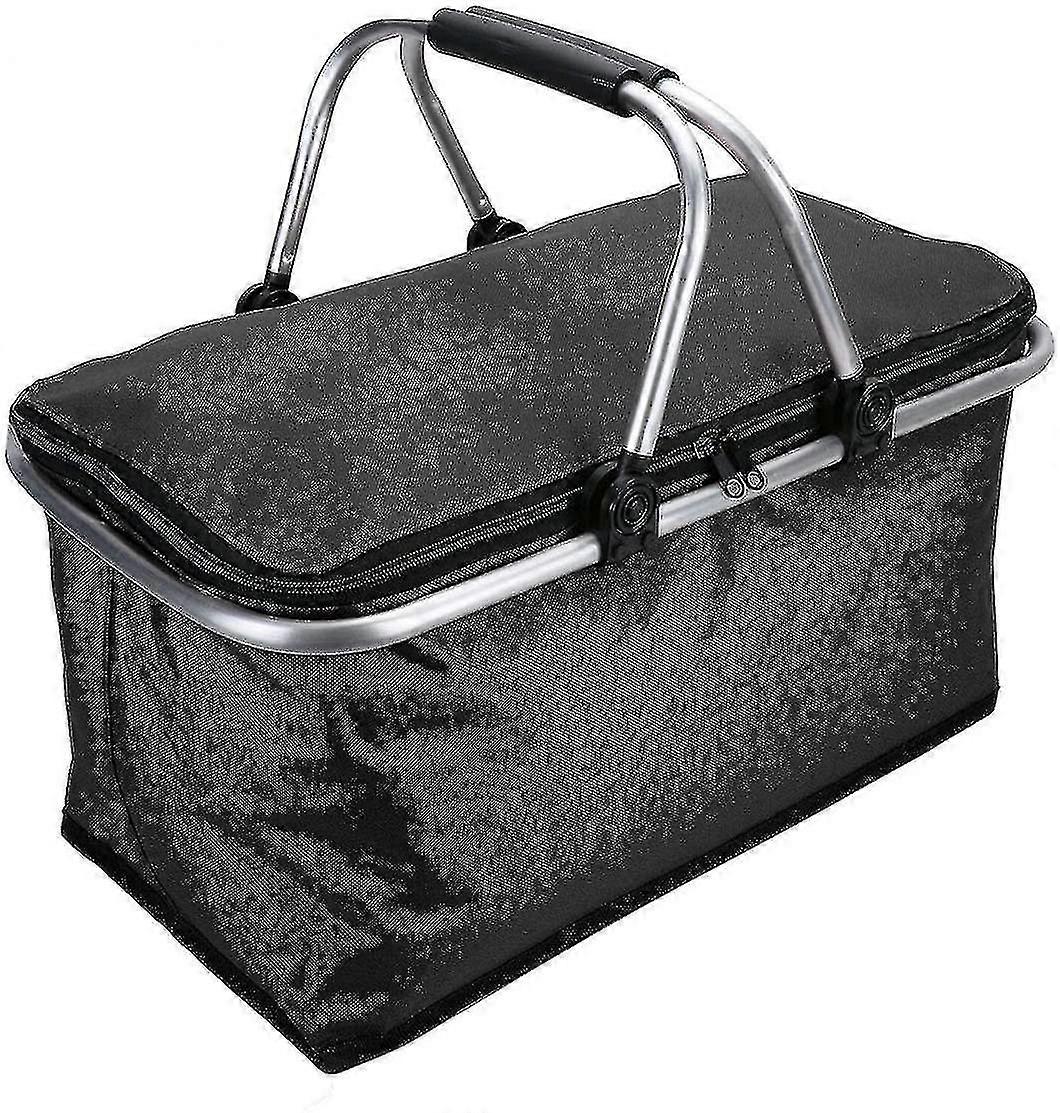 Folding Shopping Basket With Cooling Function, Black Folding Basket