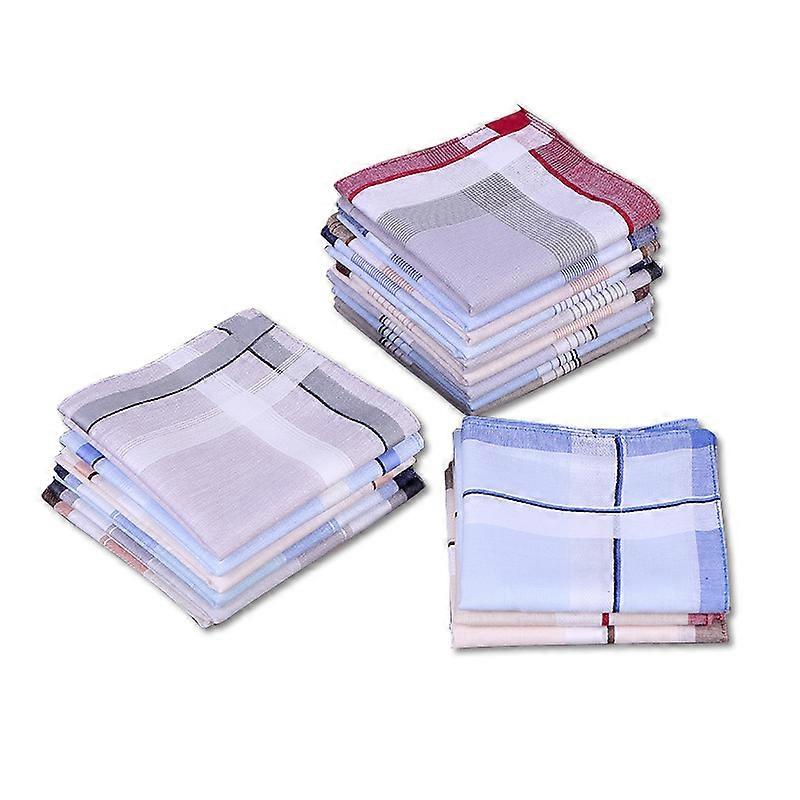 12 pcs Men's handkerchiefs, 100% soft cotton handkerchiefs for men cotton
