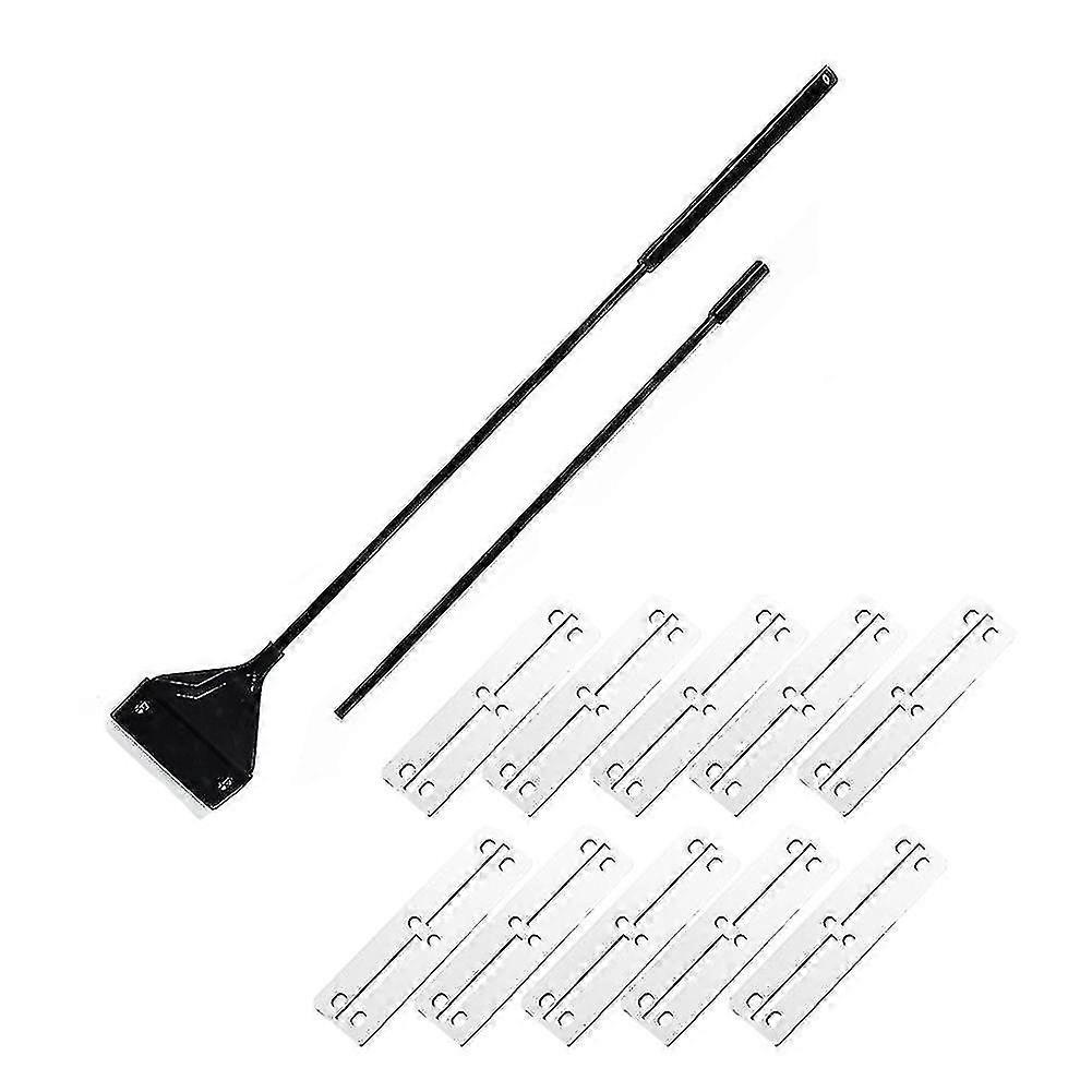 Aquarium Algae Scraper Fish Tank With Extension Rod And 10 Blades