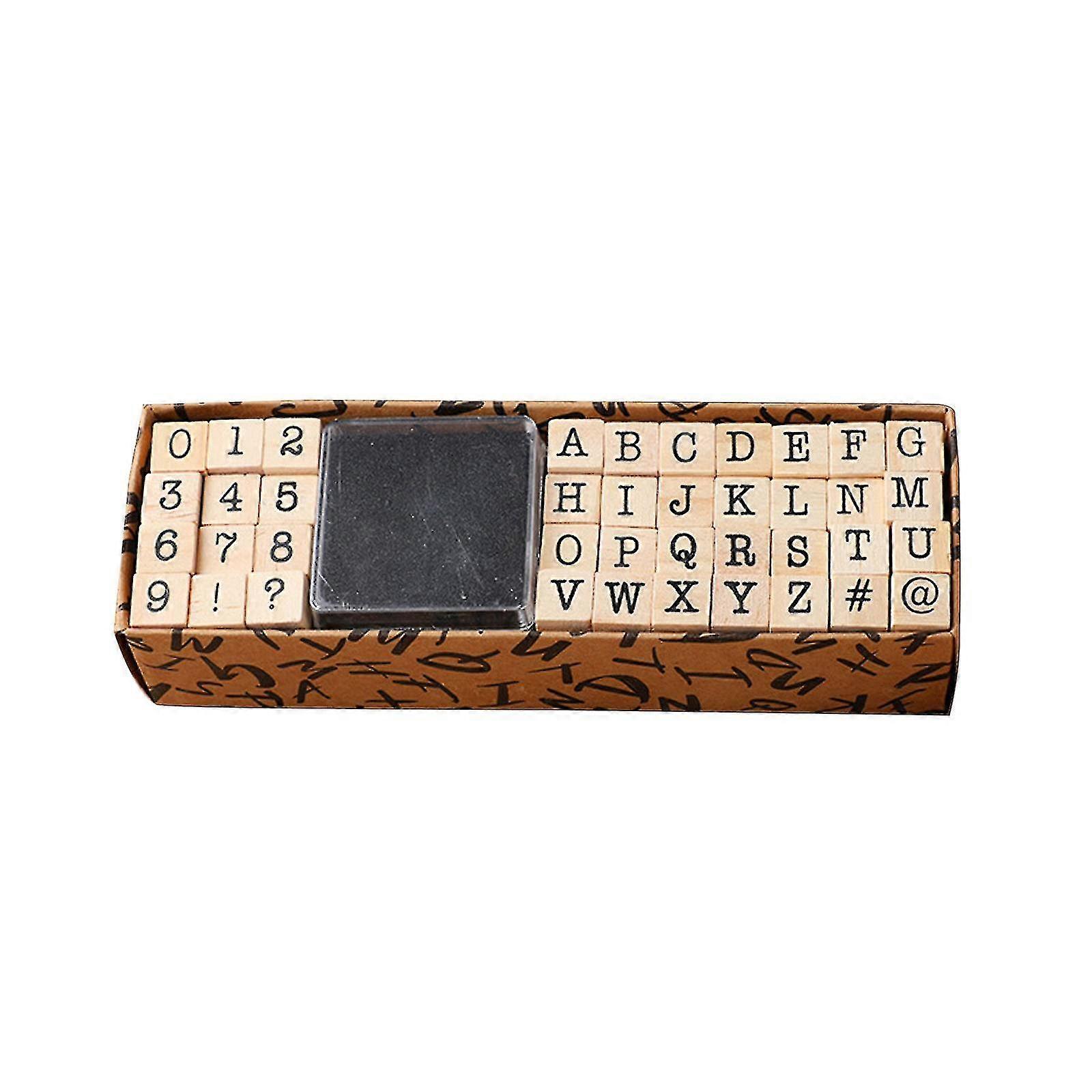 40pcs/box Number Letter Stamp Typewriter Font Handwriting Word Style For Journal Scrapbooking Planner Diary Stamps