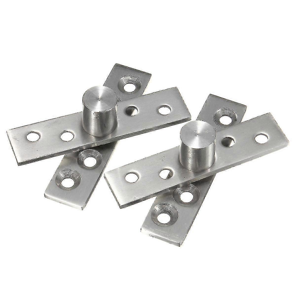 2pcs 360 Degree Door Pivot Hinge Hardware Silver 74mm Length