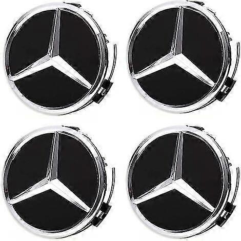 4 pezzi Capuchons De Centre de Roue Compatible-75BZ-nero per Mercedes Benz, 75mm / 2.95 Capuchons de Moyeu de Roue de Voiture Abs Coprimozzo G