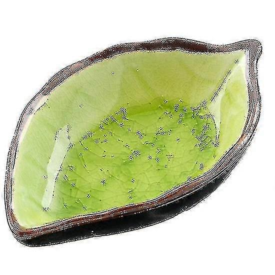 Ceramic Small Dishes Snacks Sauce Flavouring Plates Leaf Design Dinnerware