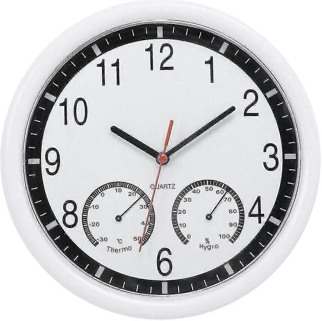 Quartz Stone Silent Wall Clock Accurate Thermometer