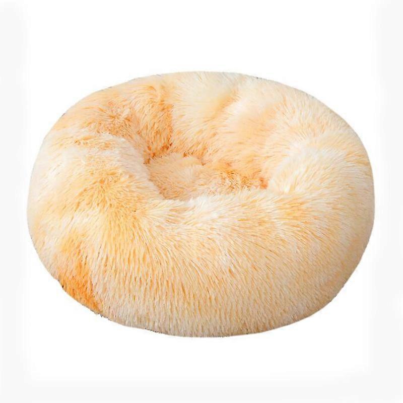 MIMIGO Luxurious Orthopedic Donut Dog Bed Fluffy Lightweight Bedding Pads for Dogs & Cats Made from Ultra-Comfortable Faux Fur with an Anti-Slip Botto