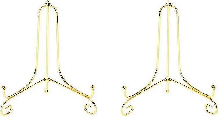 2 Pcs 4" Iron Display Stand,gold Iron Easel Plate