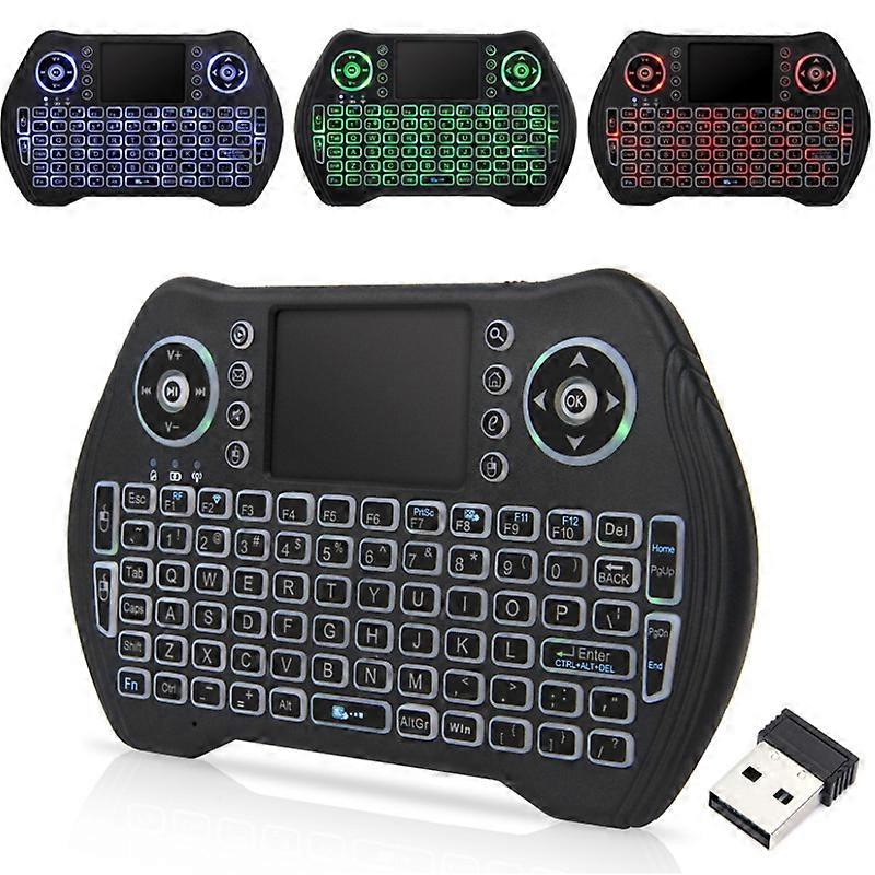 mini wireless keyboard, 2.4ghz wireless mini keyboard controller, tricolor backlit keyboard