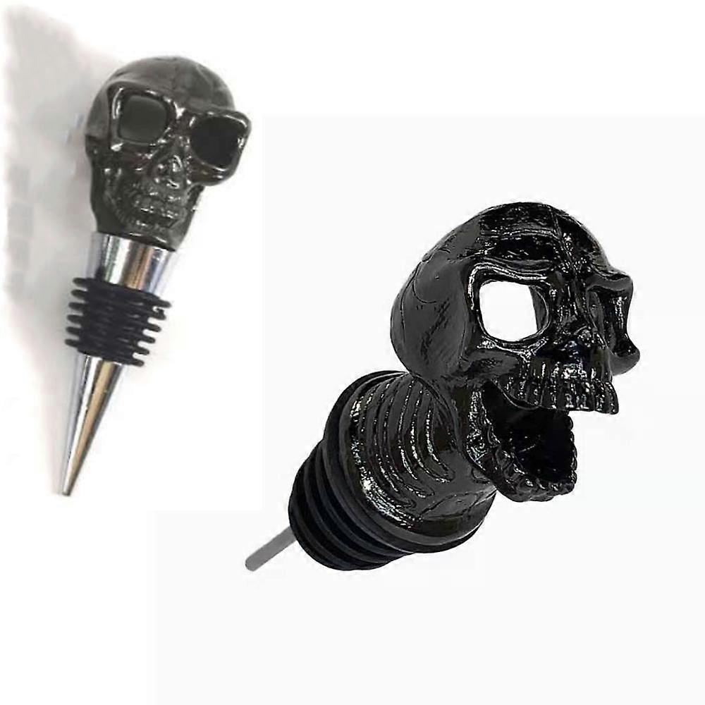 2PCS Wine pourer Cork, Halloween pourer Cork, Skull Wine Aerator Pourer Whiskey Pourer, Unique Halloween Souvenirs Gifts, Perfect Wine Gift for Skull