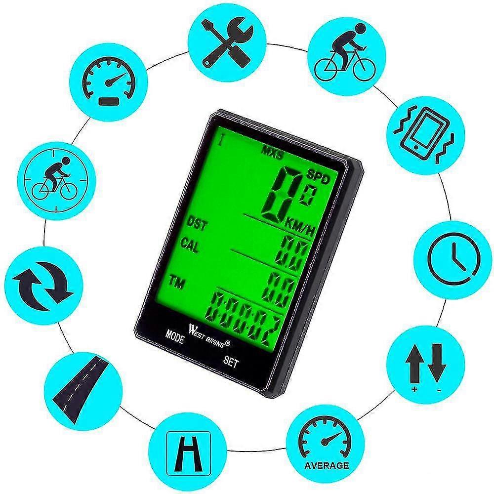 Bicycle Computer Wireless With Backlight