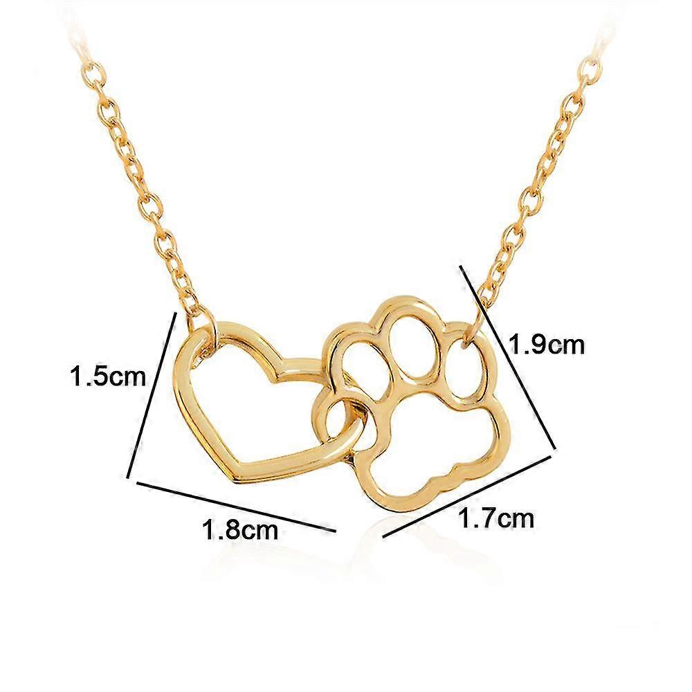 Mode Chien Griffe Coeur Pendentif Collier