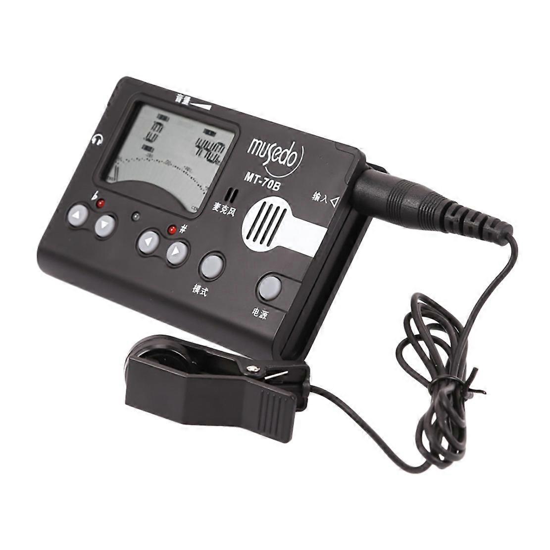 Accordeur MT-70B avec micro à pince et microphone intégré Accordeur électronique 3 en 1 LCD Générateur de tonalité de métronome pour Guzheng