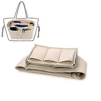 KOPPAL Organizer Per Borsa In Feltro Con Cerniera – Inserti Per Birkin 35, 8 Scomparti, Protezione Morbida, Grigio