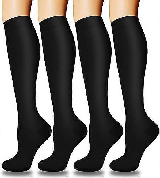 4 Pairs Compression Socks for Women & Men L code,Best Support for Nurses Running Hiking