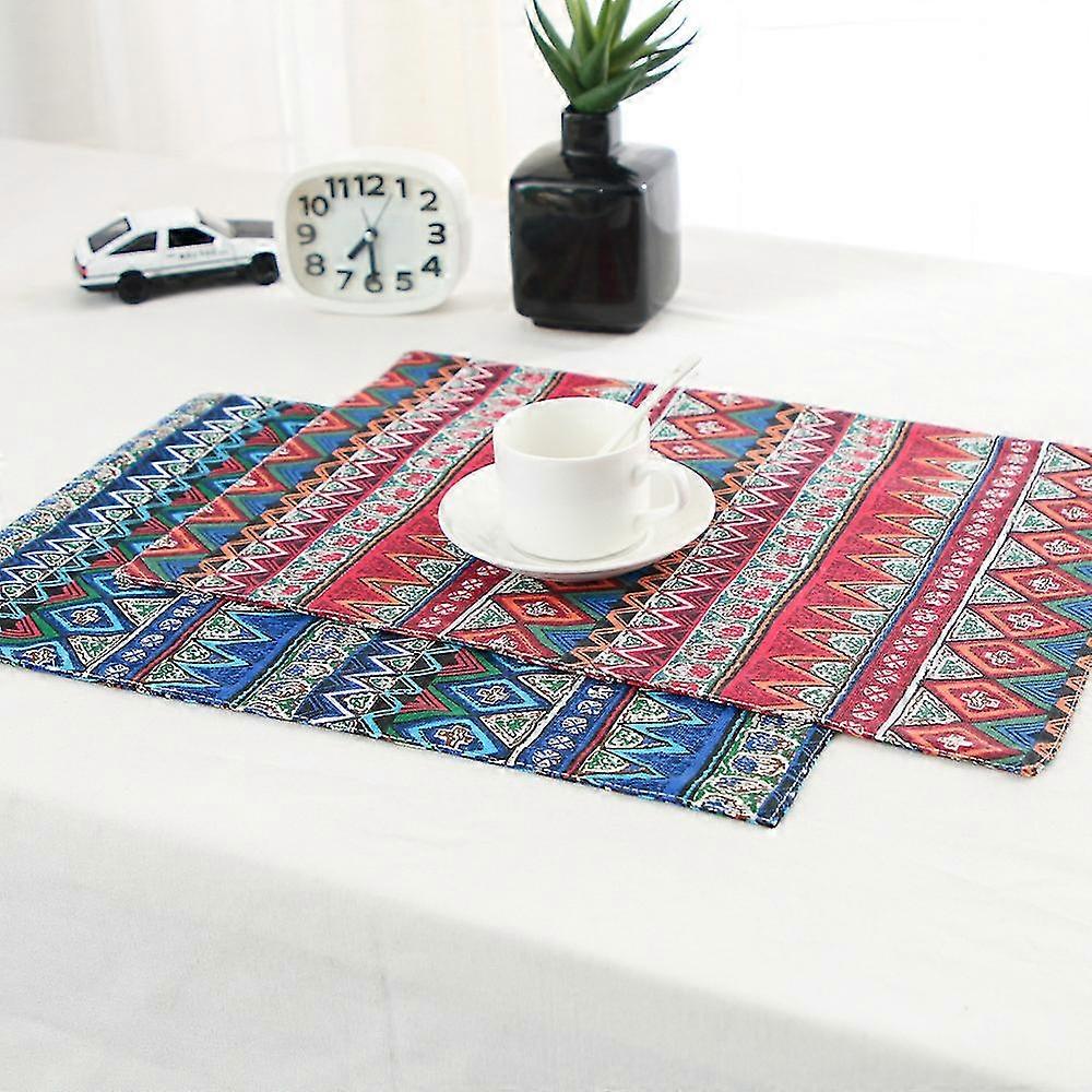 Placemat, Cotton And Linen Fabric And Heat Insulation Material, Rectangular Placemat