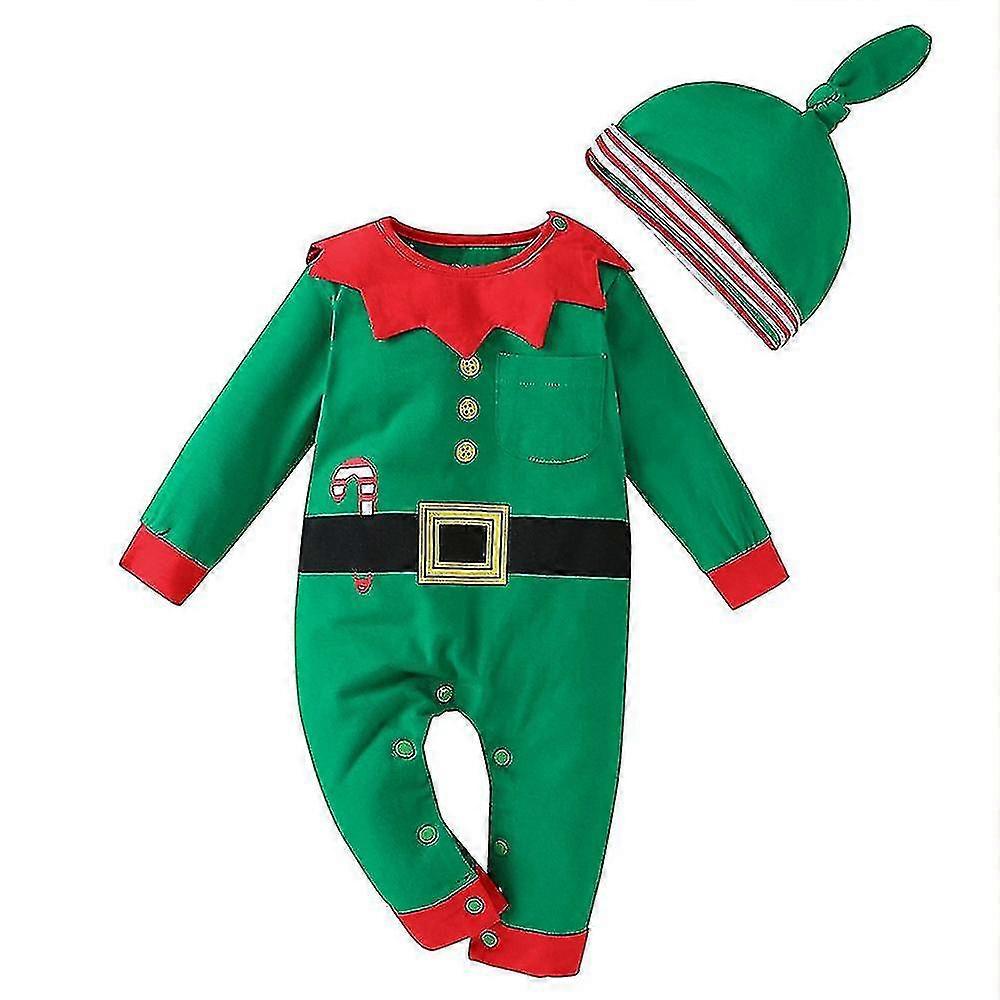 Baby Romper Hat Set Xmas Infant One-Piece Bodysuit Outfit