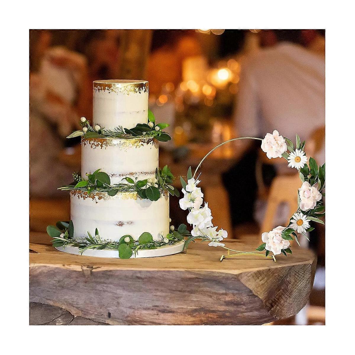 5 قطع معدنية منحنية قاعدة الأزهار هوب سنتربيس للطاولة، خواتم إكليل الذهب المعدنية مع تقف ل T