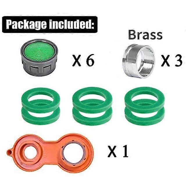24mm Faucet Aerator Replacement, Water Saver Spout Filter Kitchen Tap Aerators Kit(6 Pieces) Faucet Adapter Bathroom