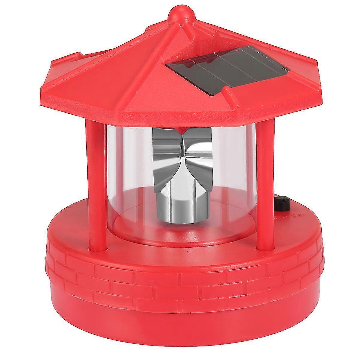 Solar Light Lighthouse Shape Table Desktop Rotating Light Plastic Led Light Outdoor Garden Lamp