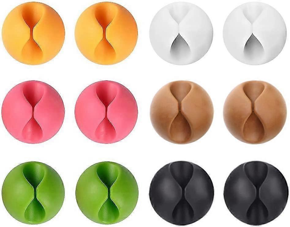12 X Colorful Cable Holder Organiser Multipurpose Cable Clips Cord