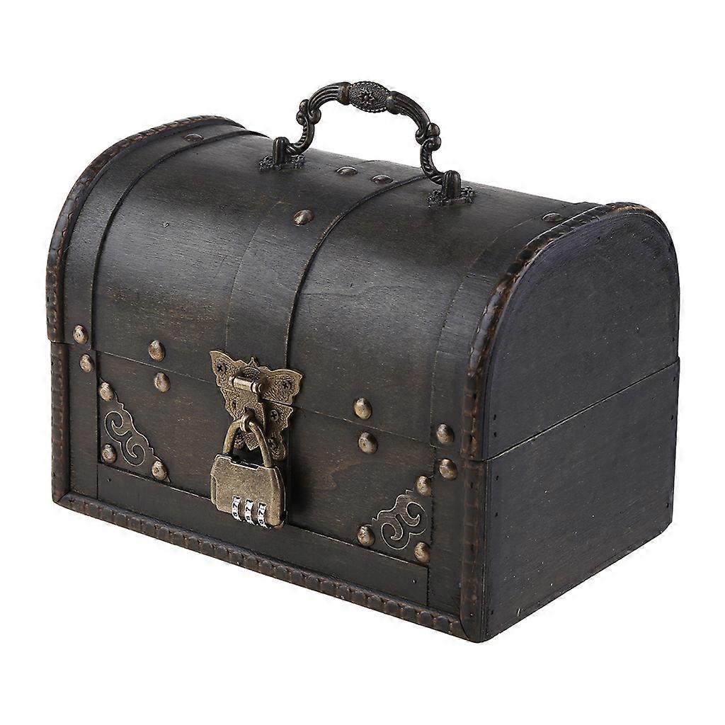 Vintage Map Pattern Jewelry Treasure Box Storage Organizer Trinket Keepsake