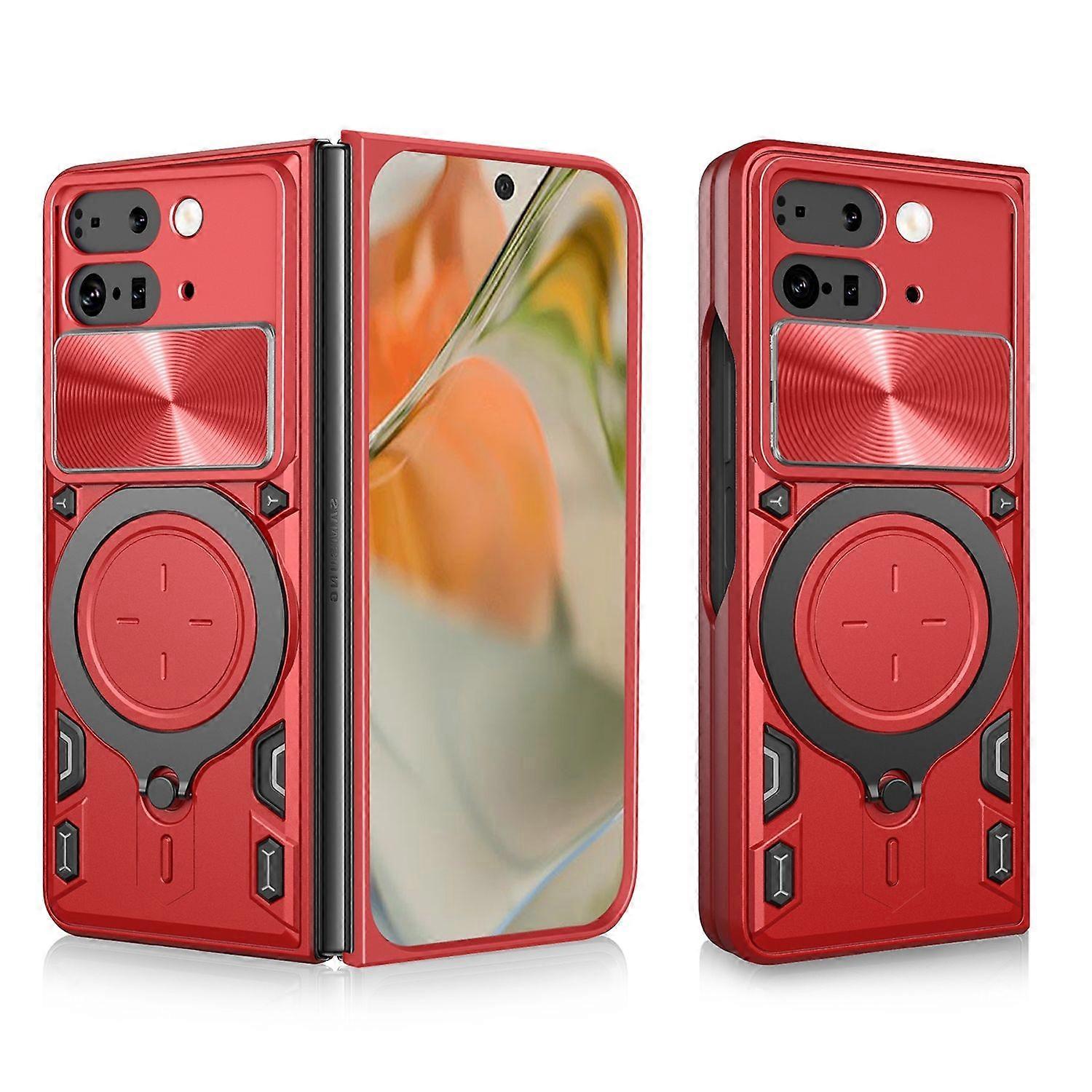 For Google Pixel 9 Pro Fold Sliding Camera Hybrid Ring Case Red