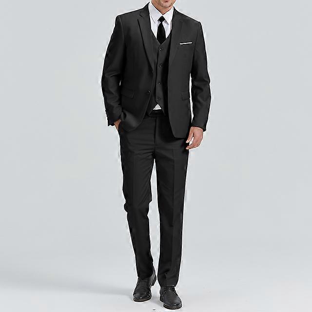 Classic Suits for Men Slim Fit Formal 2 Buttons Blazer Vest Pants 3 Pieces Business Wedding Tuxedo for Men Fashion Men Suit Set