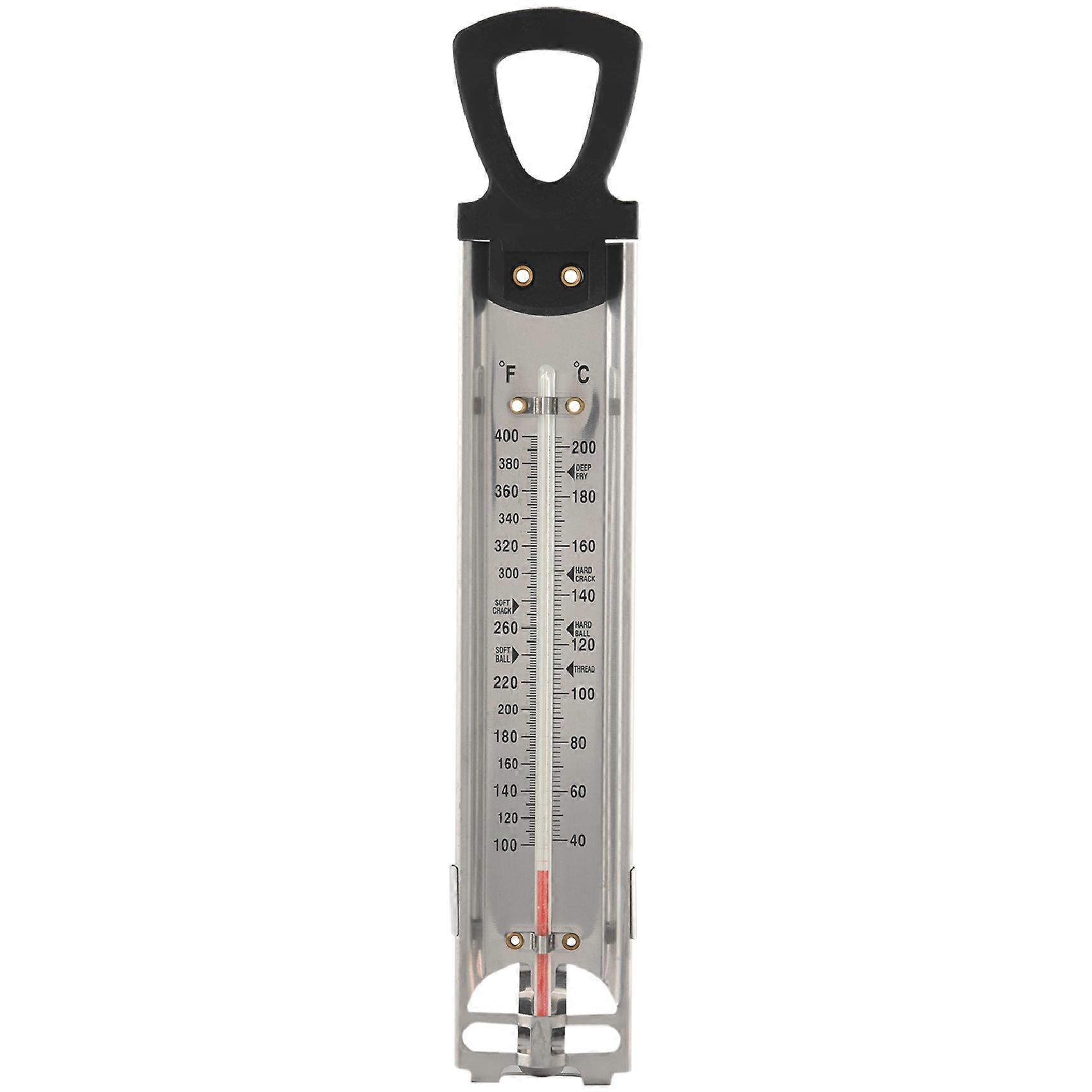 Candy/Jelly/Deep Fry Thermometer, Stainless Steel, with Pot Clip Attachment and Quick Reference Tem