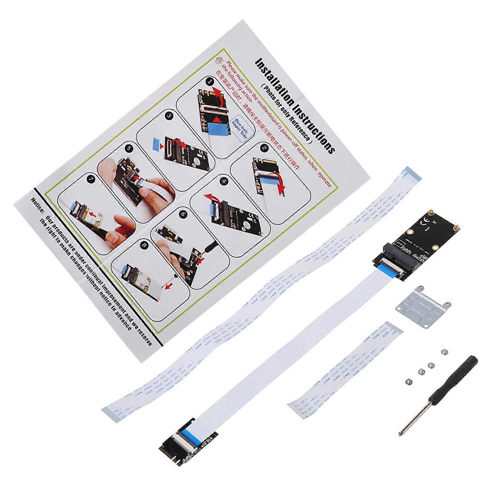 Portable Durable for M.2 (NGFF) for Key A/E/A+E to Mini PCI-E Adapter with FFC Cable for PC Computer Laptop Accessories Kit