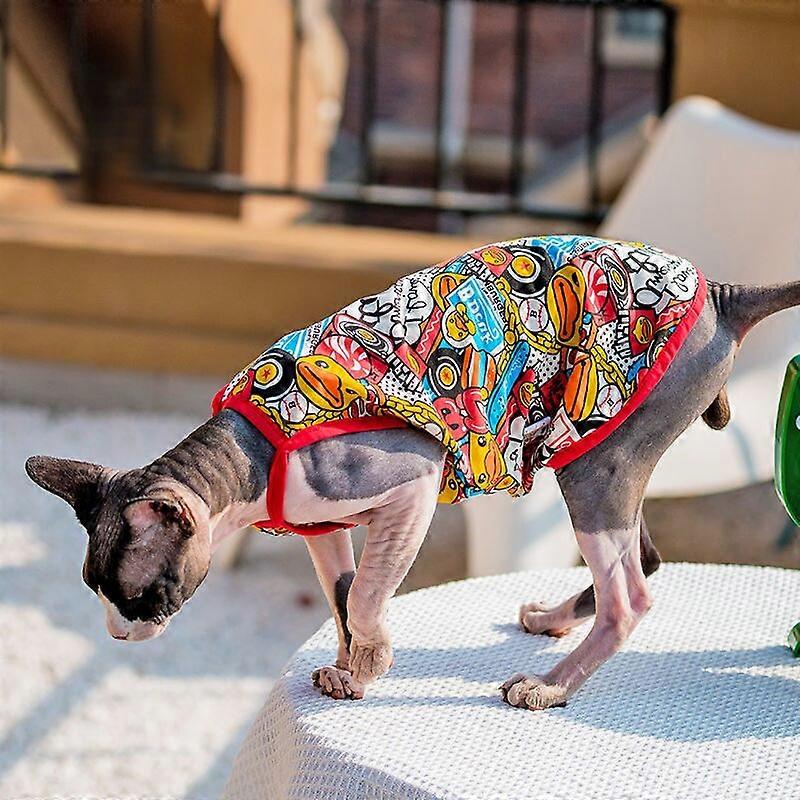 Cute Sphynx Cat Clothes Summer Breathable Cotton Devon Vest Kitten Samll Dog Ropa Para Gatos Pet Kitten Clothes for Cats Puppy