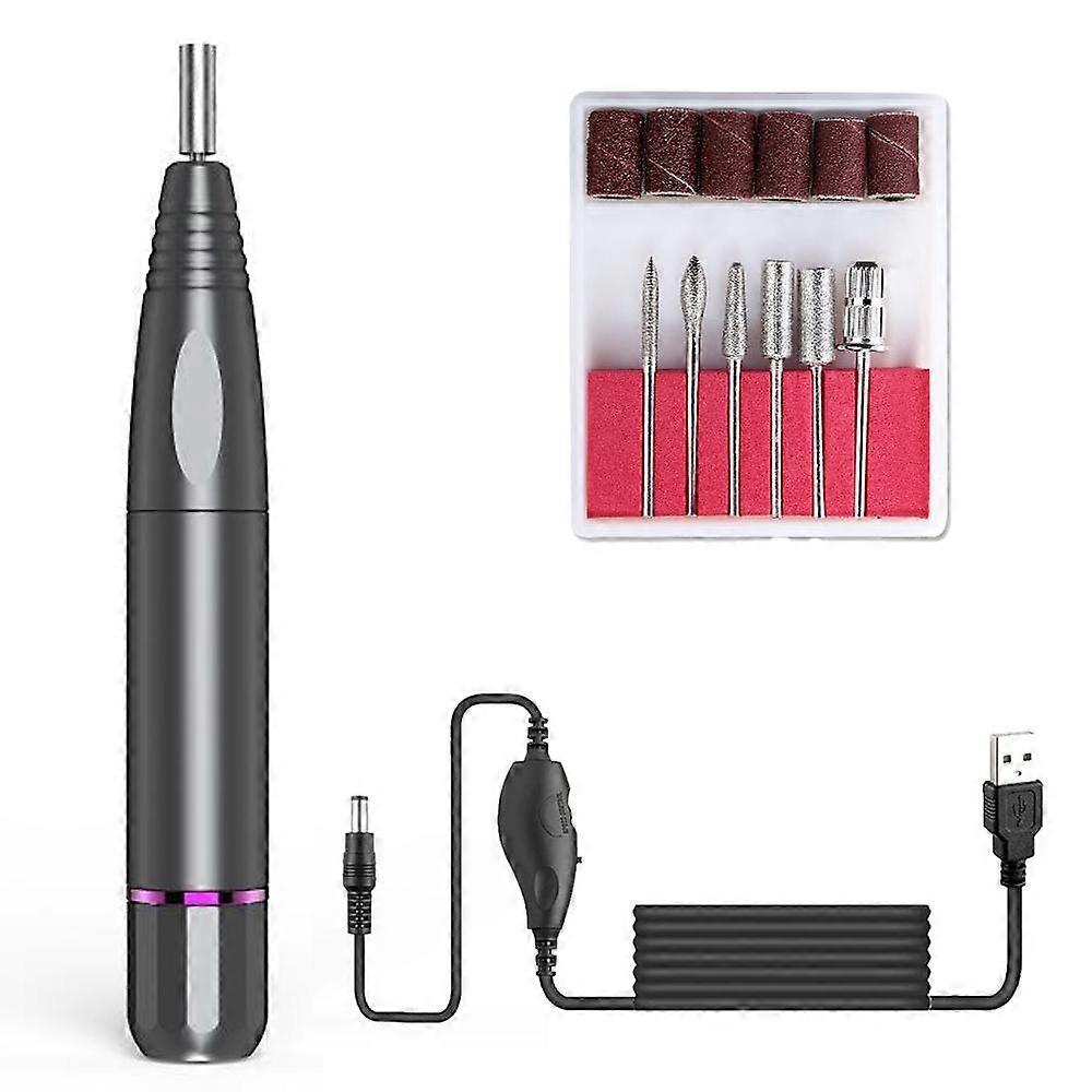 Nail Polisher USB Speed Adjustable Nail Remover Nail Tool Set - Greymake up