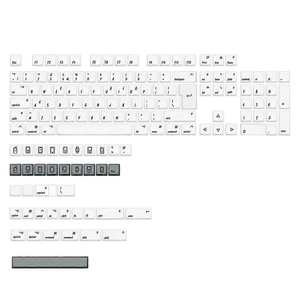 Set di tasti bianchi da 144 tasti con profilo XDA per layout MAC per tastiera meccanica
