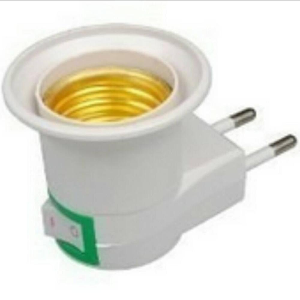 EU Plug Adapter with Switch, E27 Socket Night Light for Wall, Anti-Aging Material