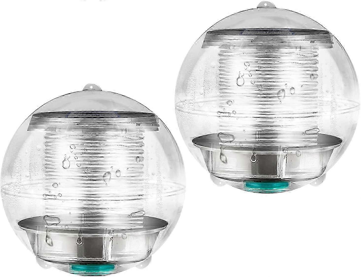 בריכת שחייה אור, 2 pcs 7 צבעים שינוי שמש בריכה צפה אור, עמיד למים מופעל סולארי כדור תלוי אור עבור אקווריום אמבטיה בריכה גינה p