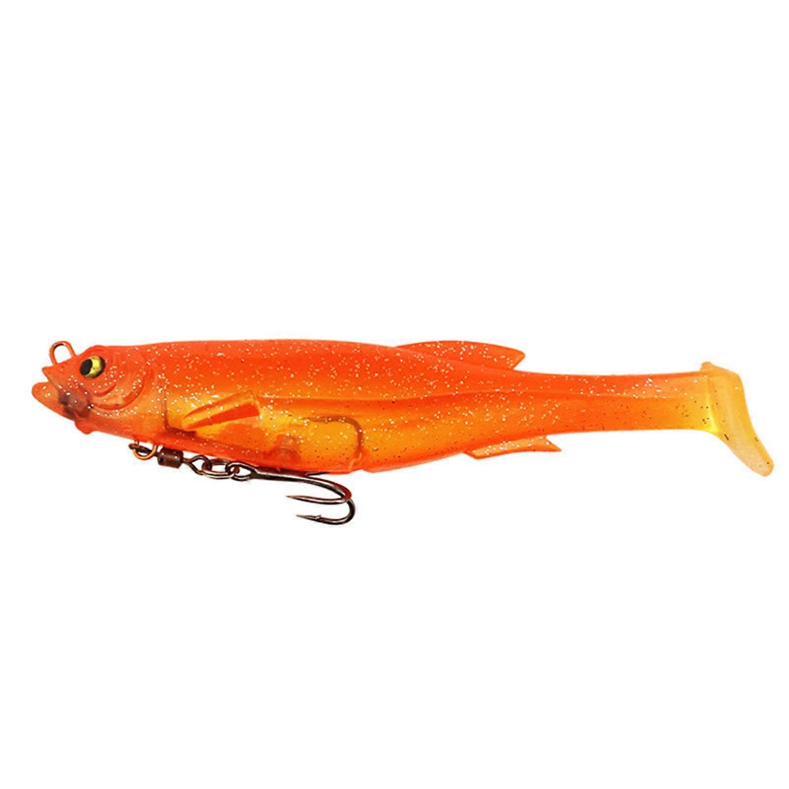 QingHai 12.5cm/21g Soft Bait 3D Simulated Fisheye Simulation Treble Hook Bite Resistant Angling T-tail Treble Swivel Bionic Bait Outdoor Fishing