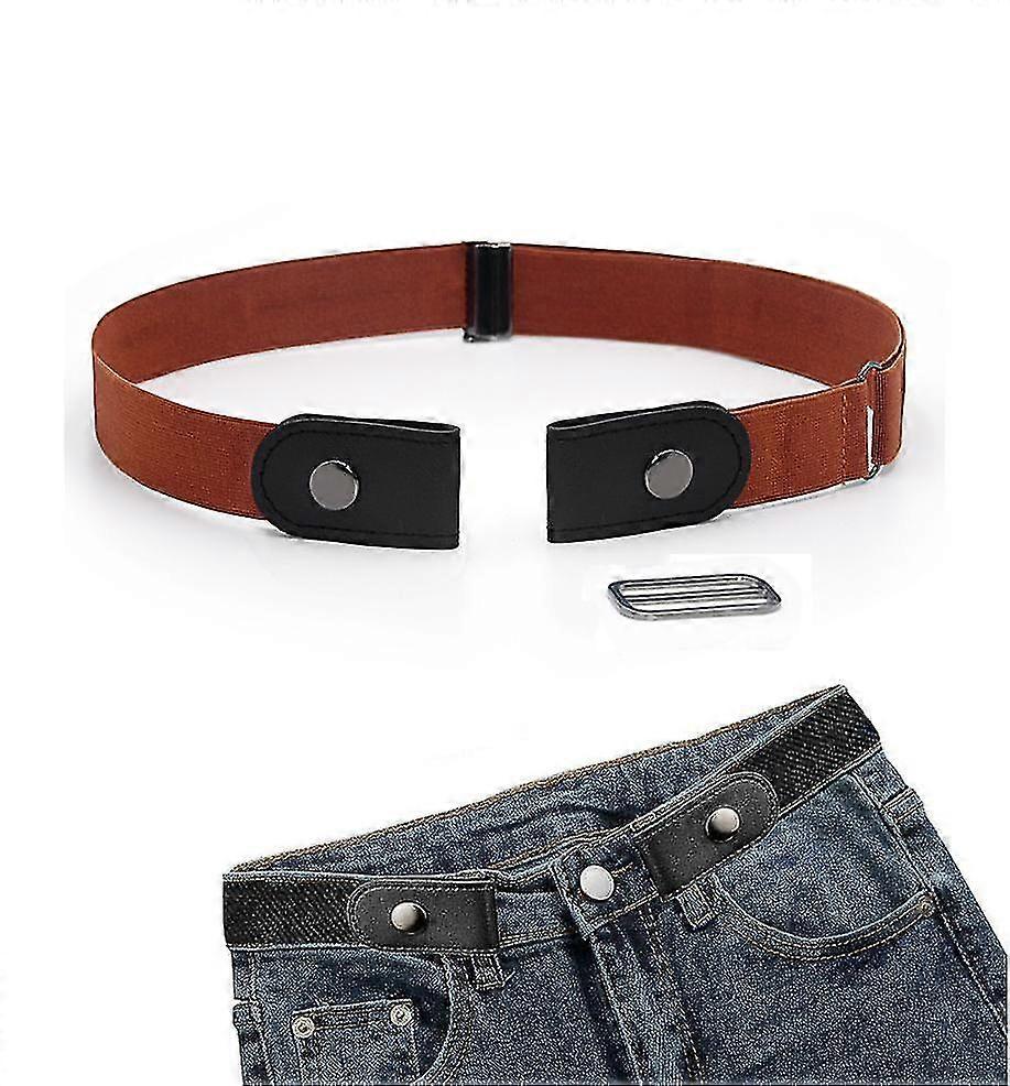 1 cintura regolabile senza fibbia, elastico invisibile unisex, elasticizzato bianco