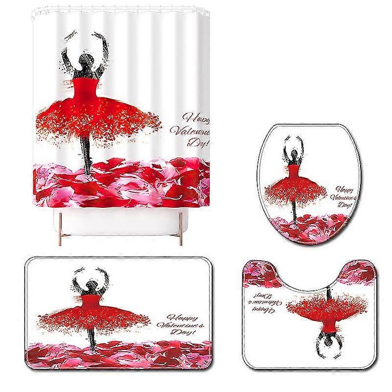 Mng Red Skirt Dancing Girl Estampado Wc Floor Mat