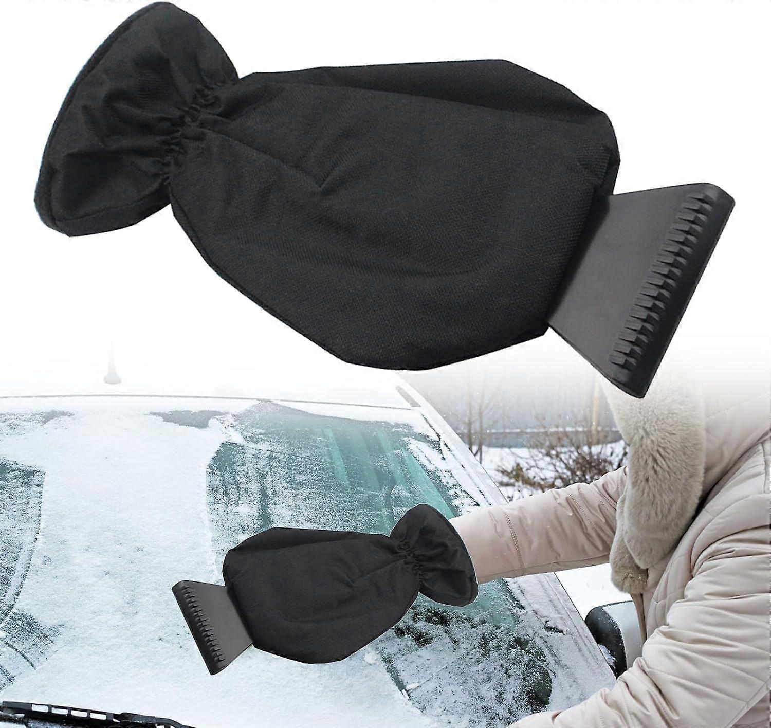 Car Window Scraper with Glove Windshield Frost Scraper Muffle Ice Scraper with Windshield Squeegee Glove Professional Car Ice Scraper Meets