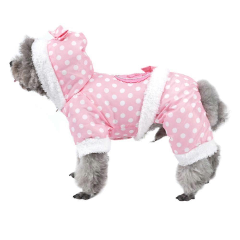 Winter Small Dog Clothes Pink Dot Warm