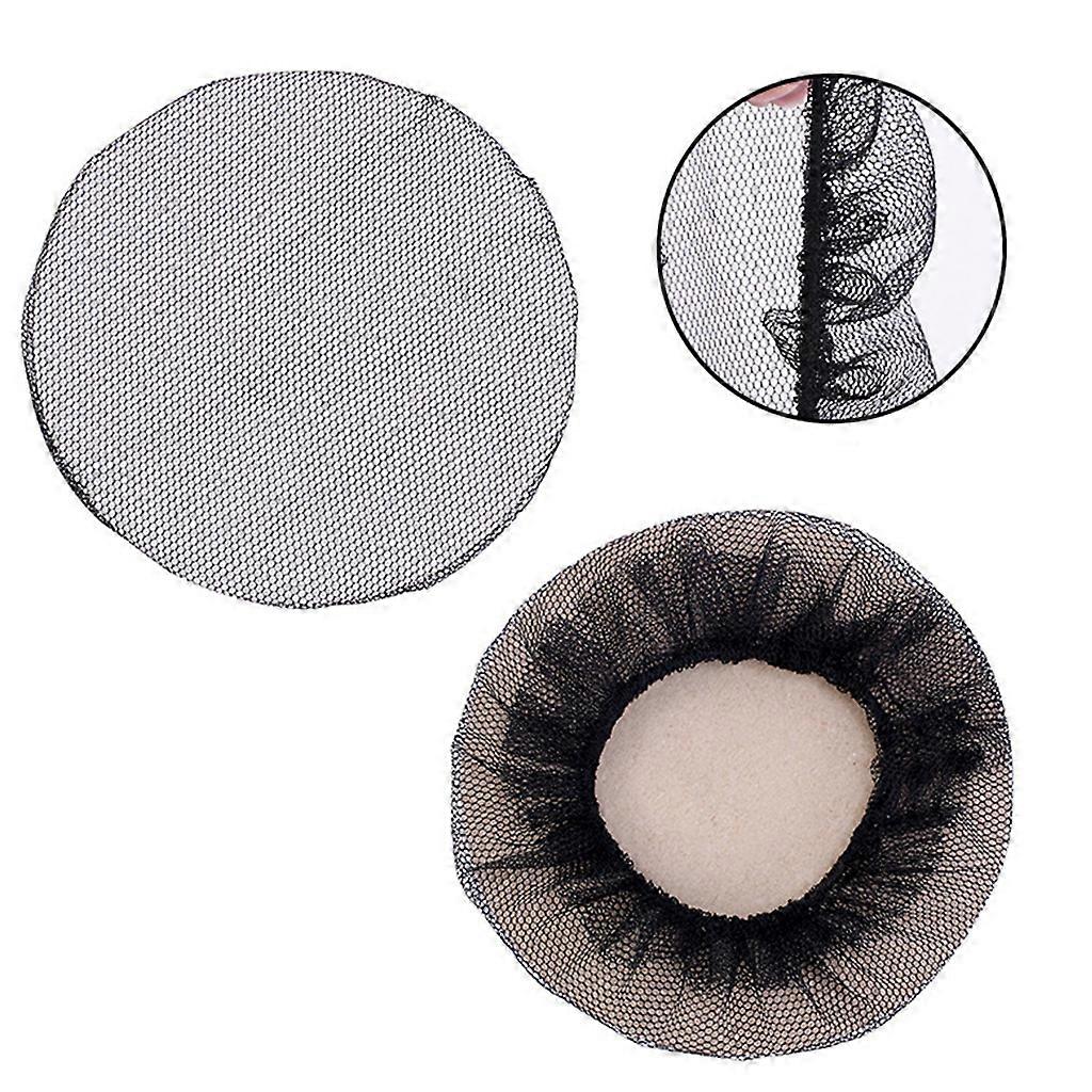 10Pcs Small Hole Black Elastic Mesh Snood Hair Net Bun Cover for Ballet Dance