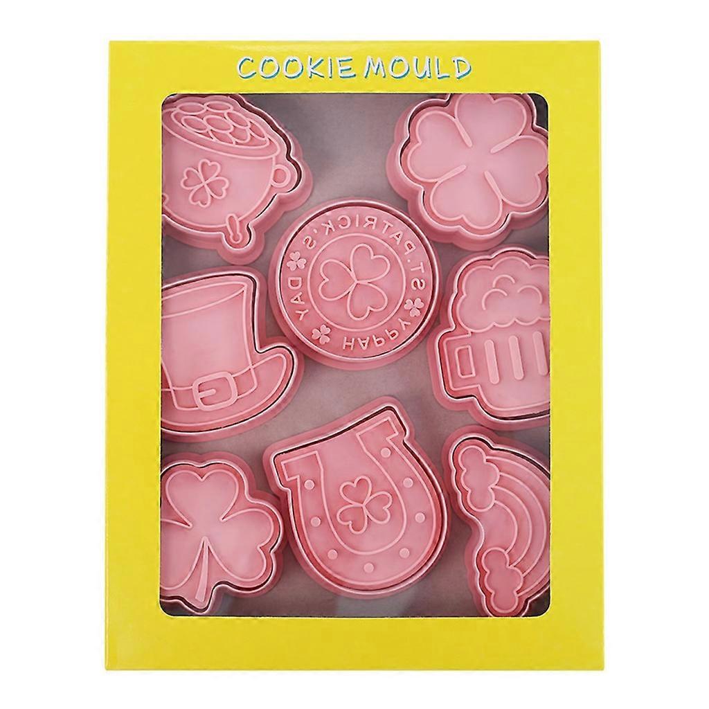 8Pcs/set Cartoon Cookie Cutters 3D Cartoon Pressable Biscuit Mold Bakeware