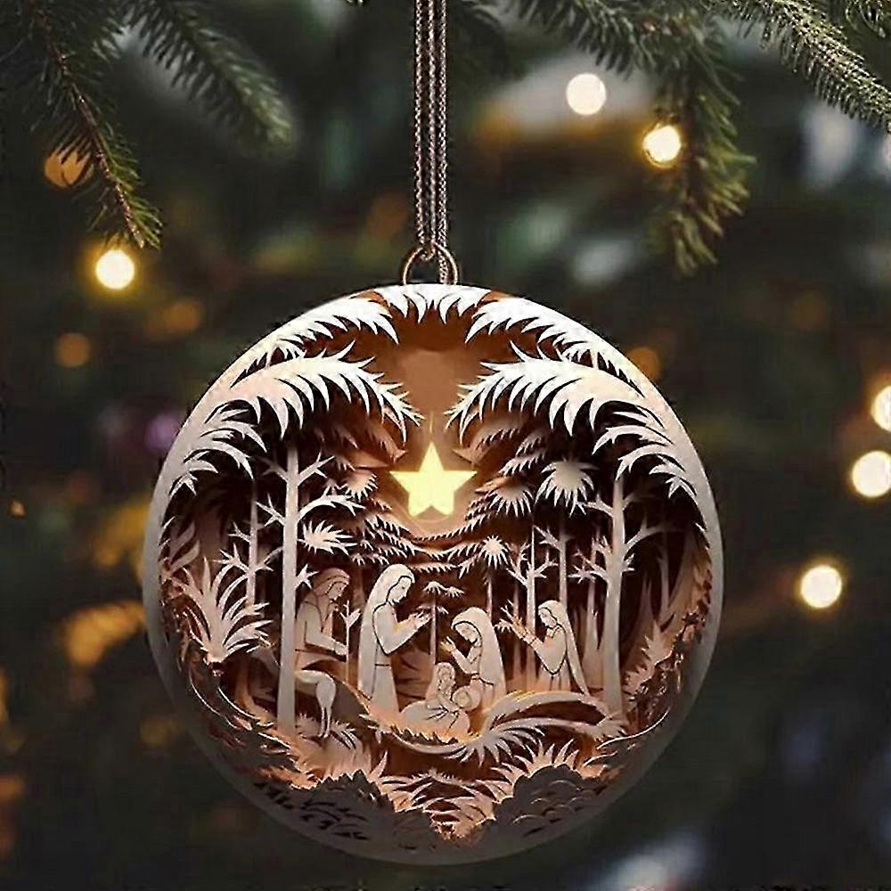 Julekrybbe, til juletrefødsel av Jesus Christian Decor Gave - JA