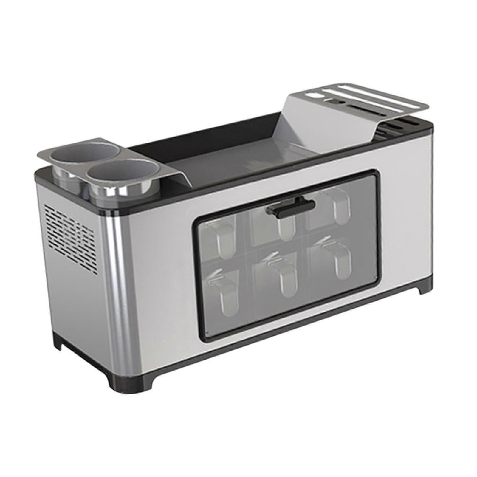 Seasoning Box Space Saving Desktop Cosmetic Holder for Restaurant Cafe Table Silver