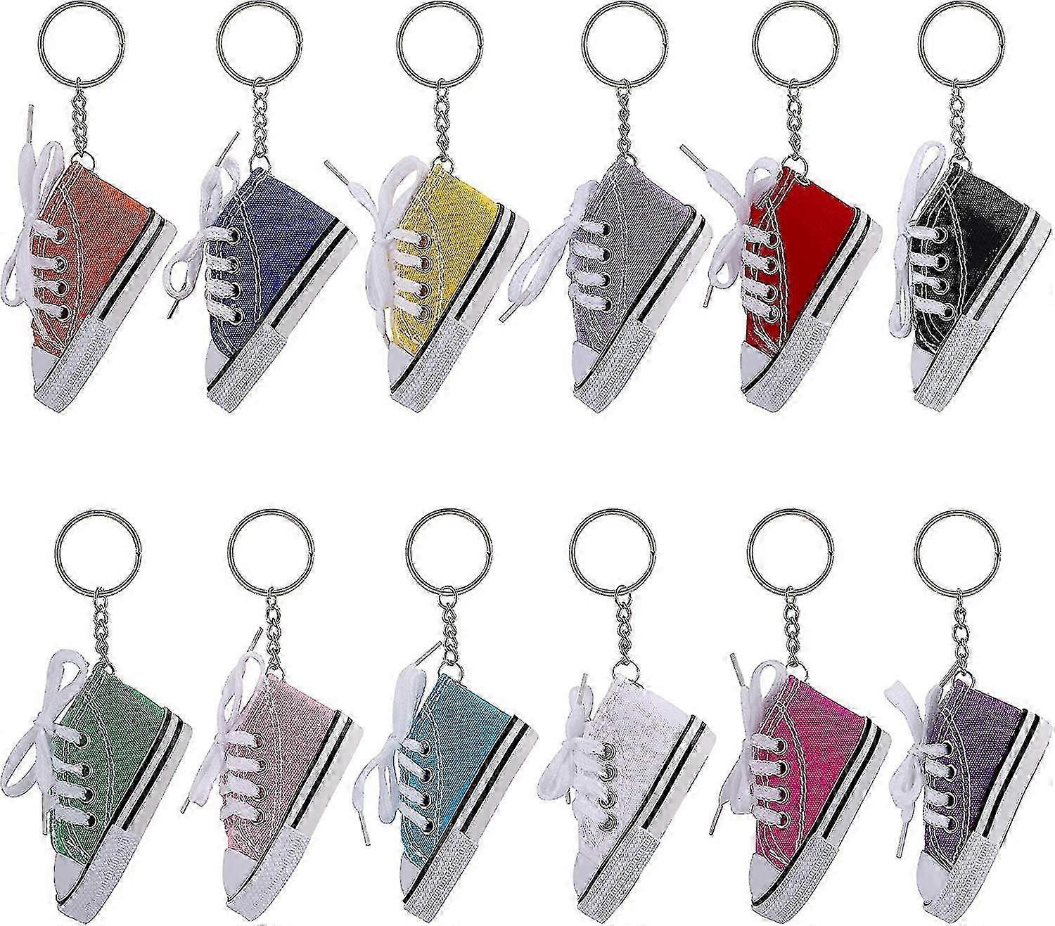 Keychain Mini Sneaker Shoe Keyring Pendant 12pcs