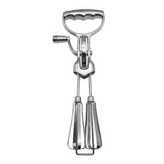 Stainless Steel Manual Egg Beater Mixer Dual Head Handheld Rotary Whisk Blender Ergonomic Handle Easy to Clean Store Versatile Kitchen Tool for