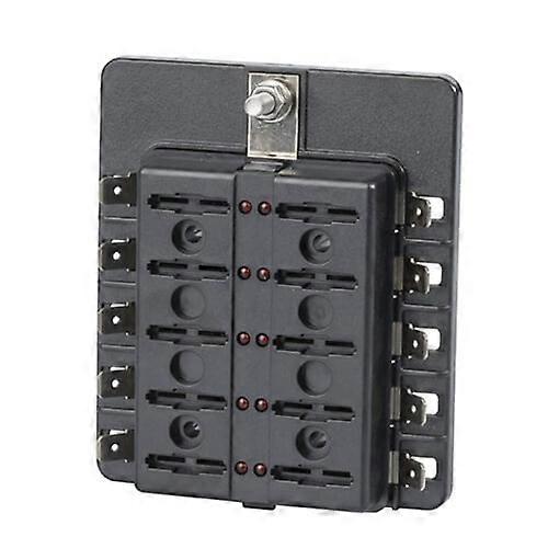 SPADE TERMINAL Blade Fuse Block 10 Way Convenient Bolt Down Output Connections