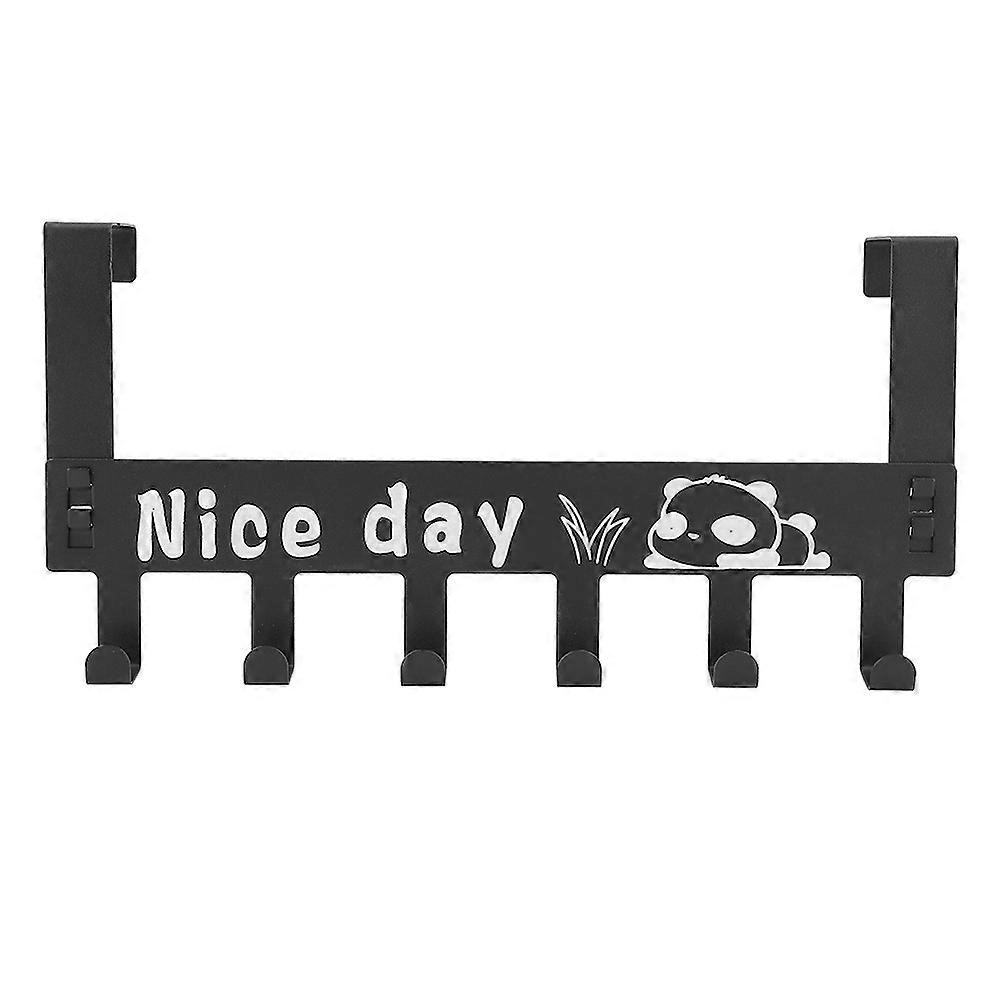 オーバードアフックハンガー6フックラッククローゼットキャビネットドア用衣類ホルダー(ブラック)