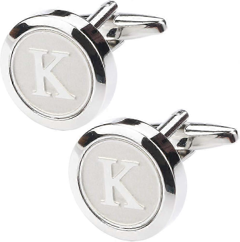 Men's Classic Stainless Steel Initials Cufflinks 26 Initials