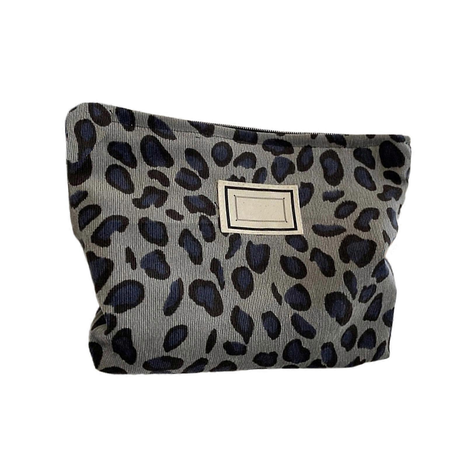 Handheld Makeup Bag Toiletry Pouch Cosmetic Travel Organizer Container Practical Bride Storage Bag for Daily Use gray leopard print